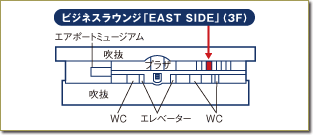 仙台空港ビジネスウンジ「EAST SIDE」3階地図
